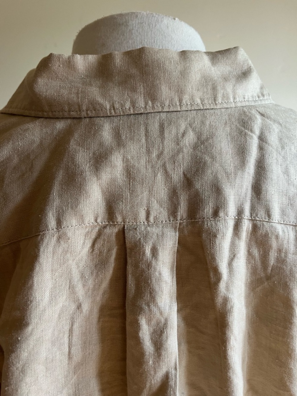 Quince 100% Ethically Sourced Natural European Linen Long Sleeve Top Driftwood - Picture 6 of 12